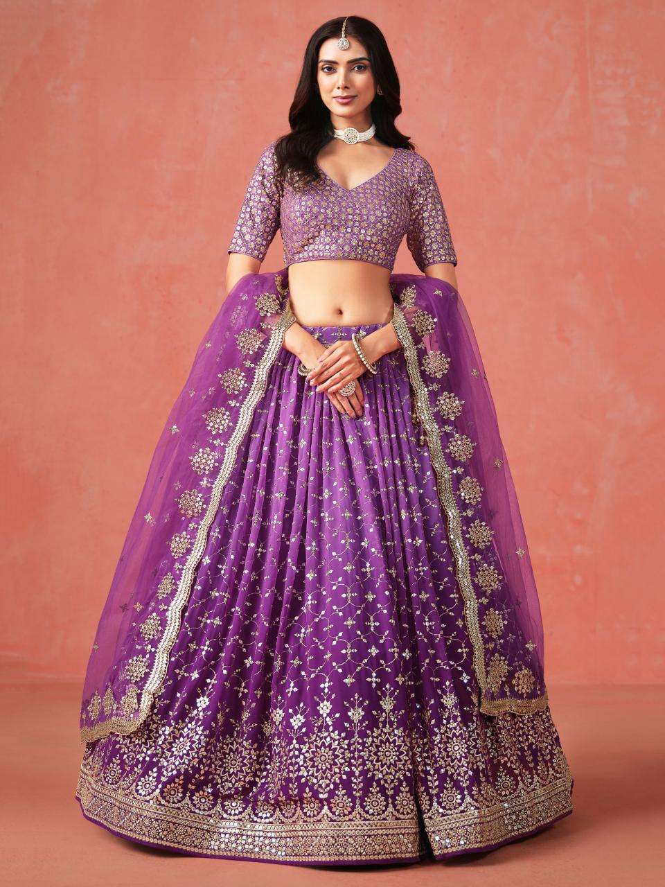 Zeel Clothing purple  Bridal lehenga in Kolkata