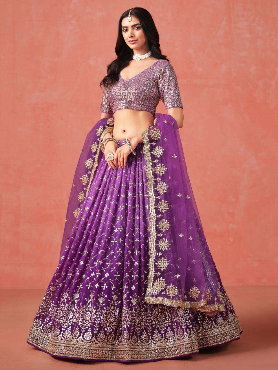 Zeel Clothing purple  Bridal lehenga in Kolkata