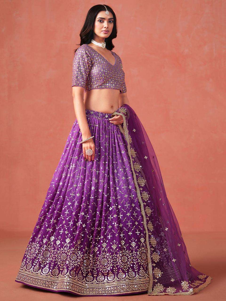Zeel Clothing purple  Bridal lehenga in Kolkata