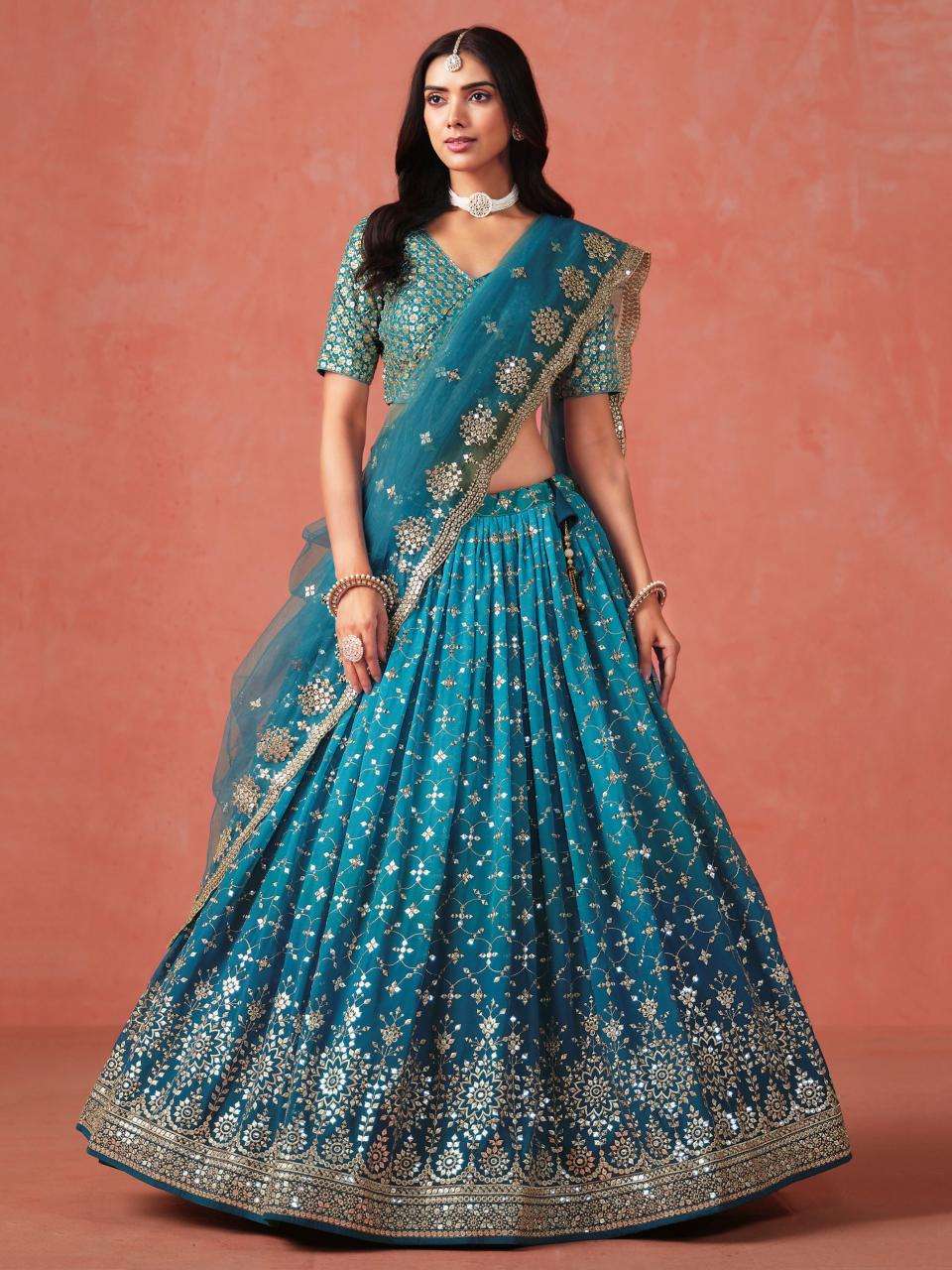 Zeel Clothing RAMA BLUE Indian lehenga choli in Kolkata