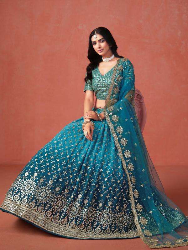 Zeel Clothing RAMA BLUE Indian lehenga choli in Kolkata