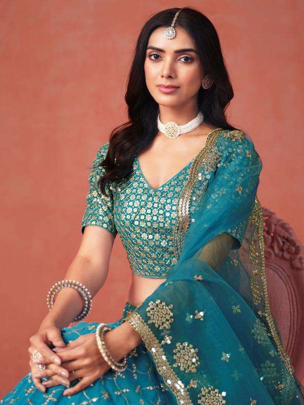 Zeel Clothing RAMA BLUE Indian lehenga choli in Kolkata