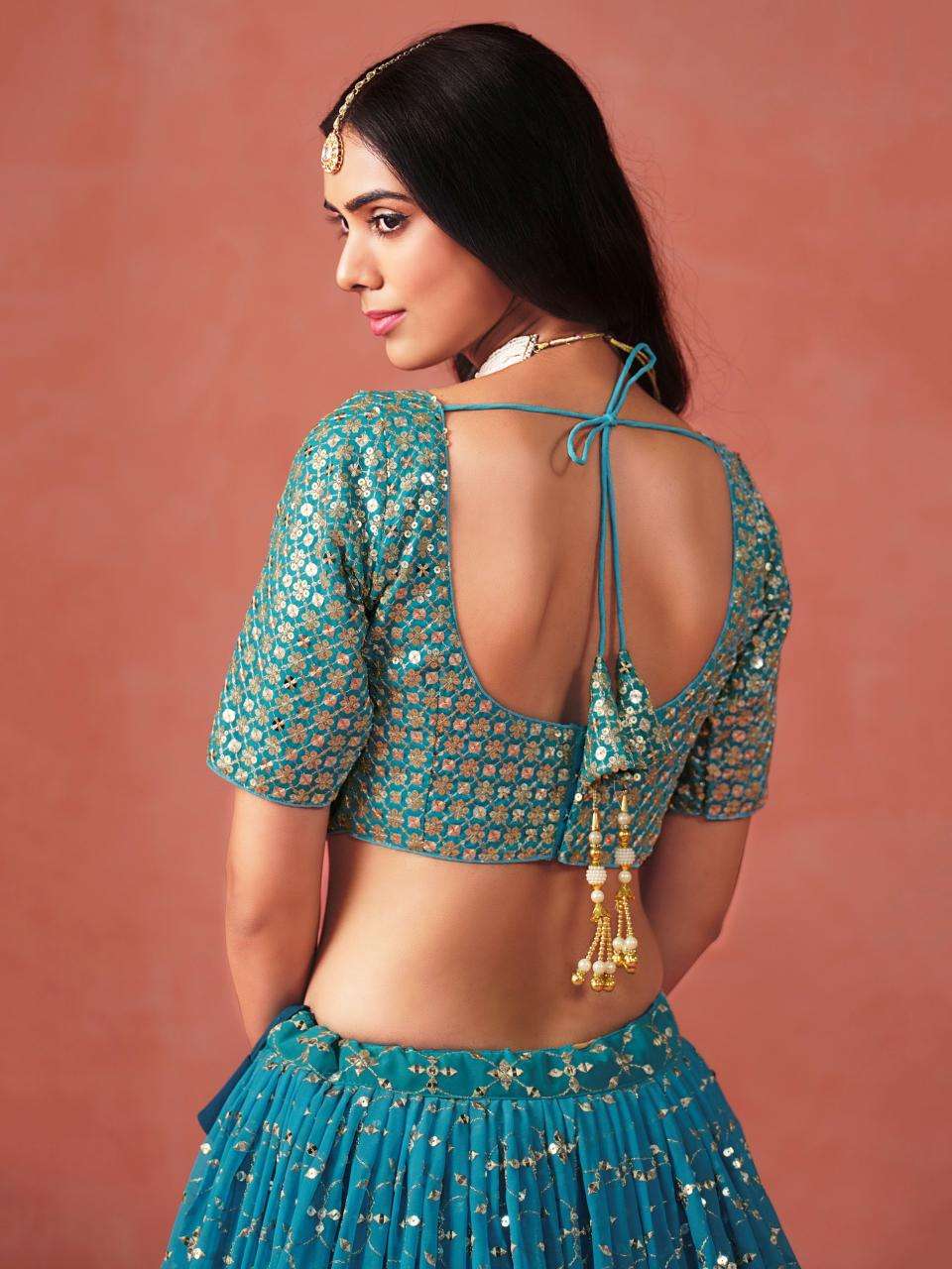 Zeel Clothing RAMA BLUE Indian lehenga choli in Kolkata
