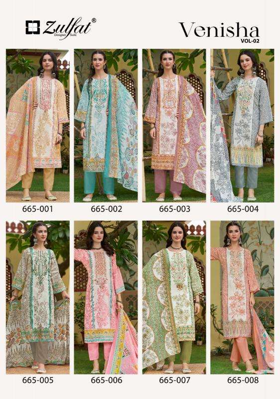 Zulfat designer suits venisha vol 2 Designer dress materials wholesale