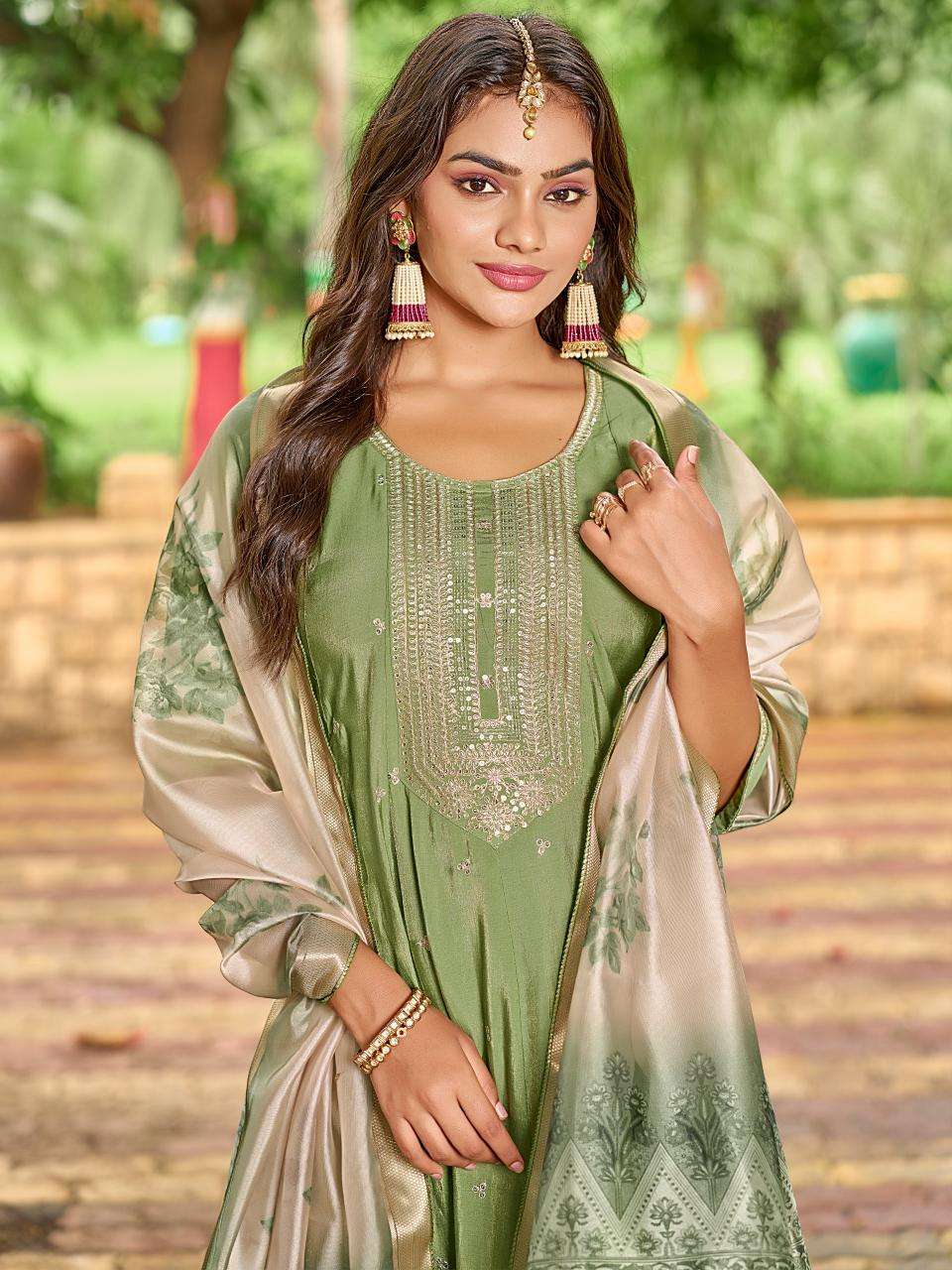 Aanchi kesariya indian party wear designer kurtis