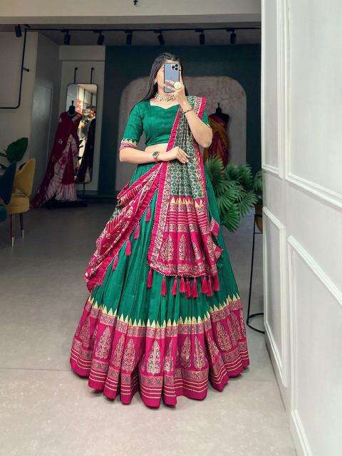 AJRAKH Tussar Silk banarasi lehenga wholesale surat