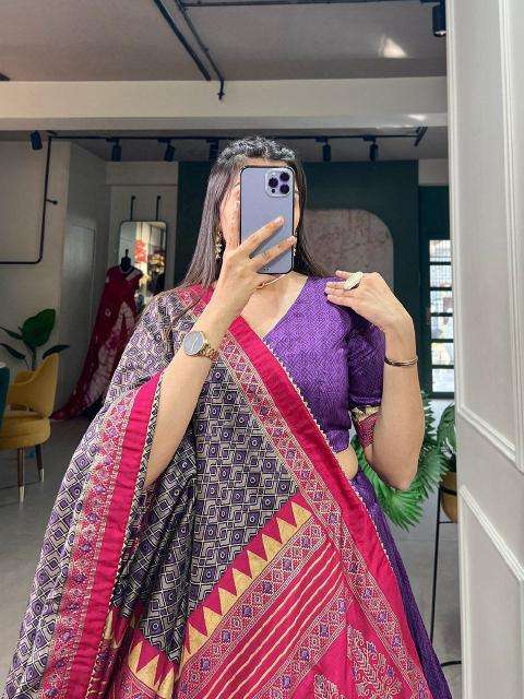 AJRAKH Tussar Silk banarasi lehenga wholesale surat