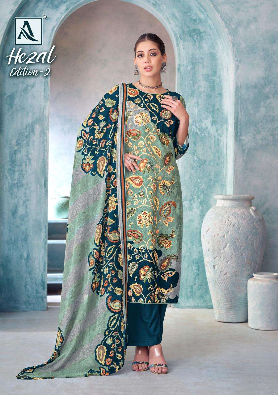 Alok suit hezal 2 Unstitched dress materials wholesale