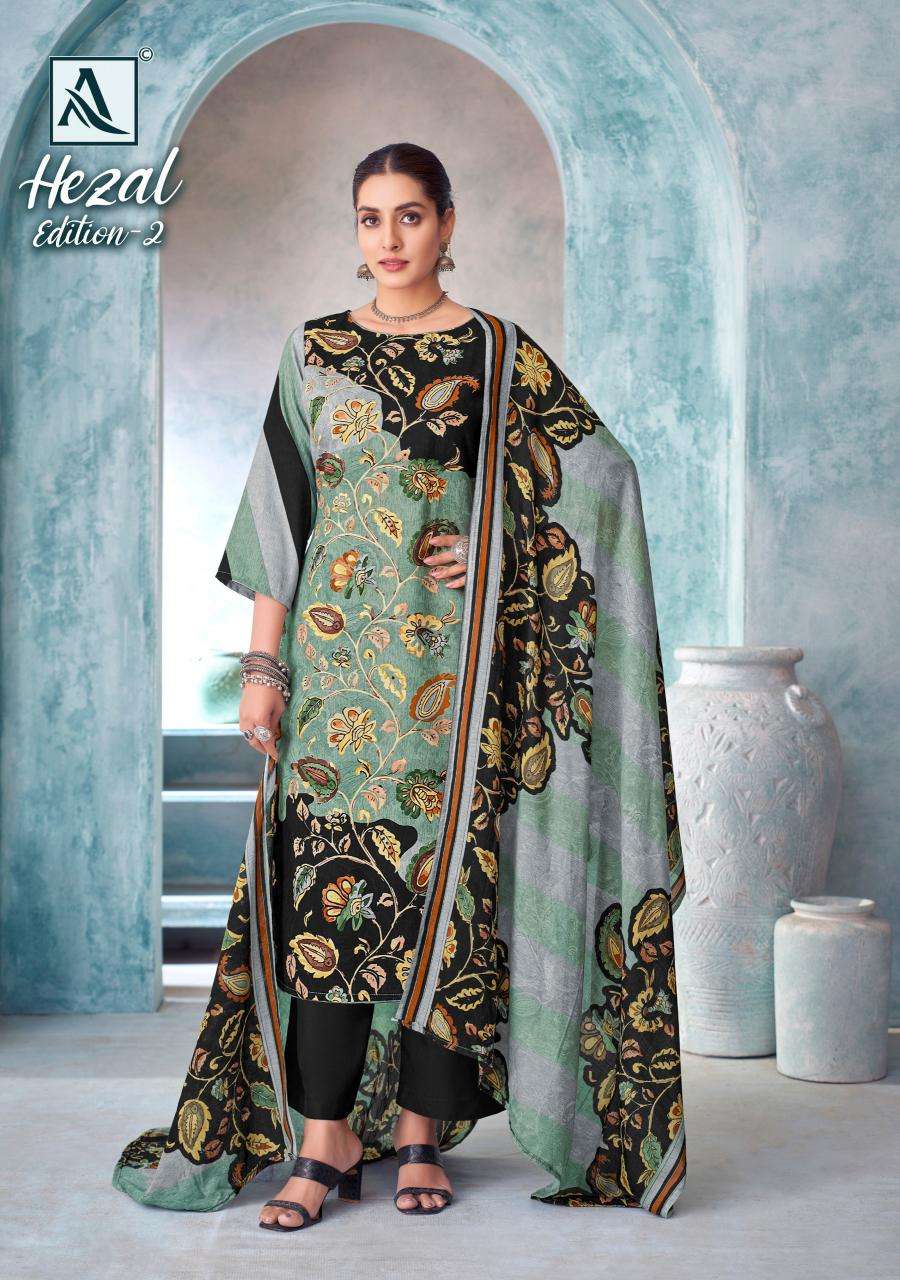 Alok suit hezal 2 Unstitched dress materials wholesale
