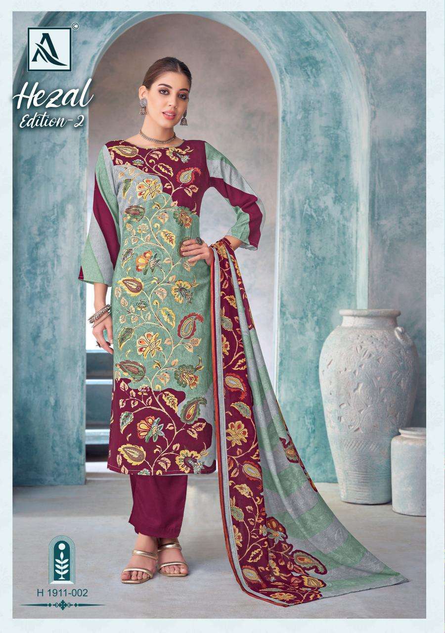 Alok suit hezal 2 Unstitched dress materials wholesale