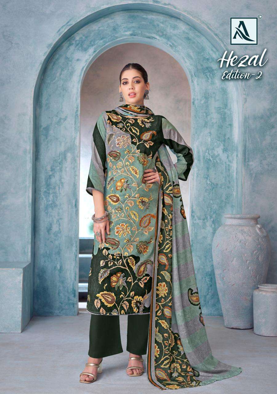 Alok suit hezal 2 Unstitched dress materials wholesale