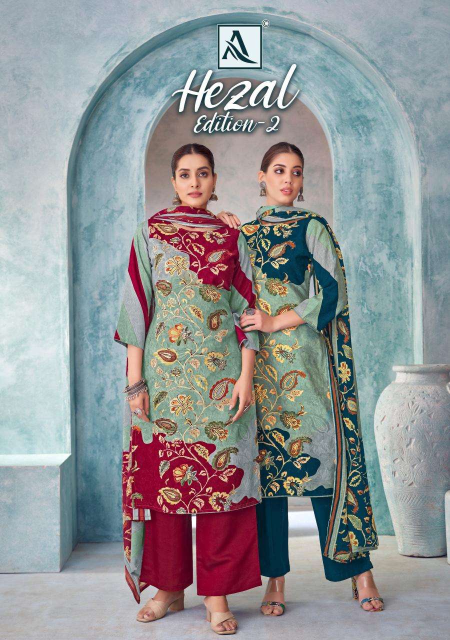 Alok suit hezal 2 Unstitched dress materials wholesale