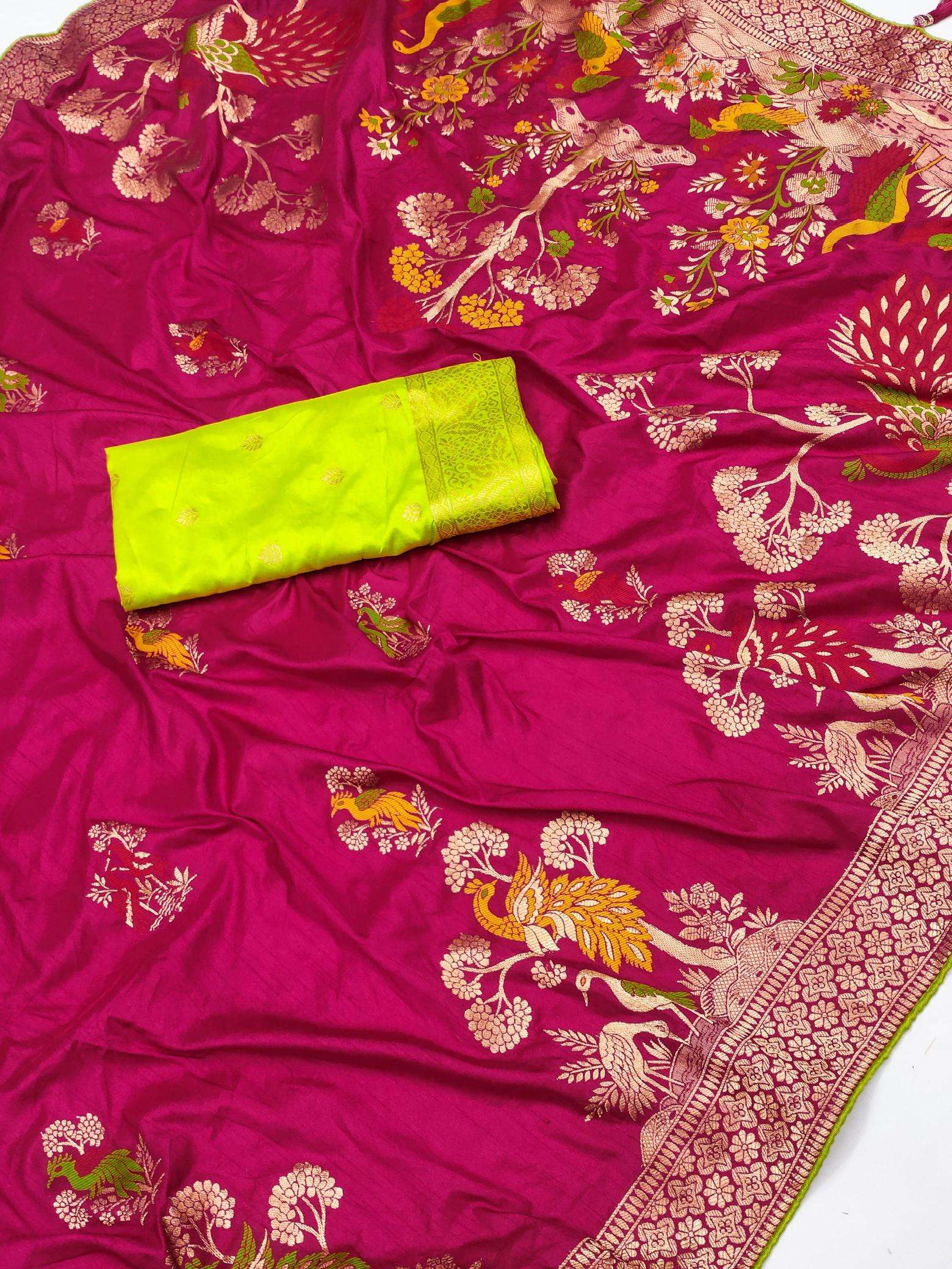 Anupama dolla morni pure viscose dolla silk Saree suppliers in India