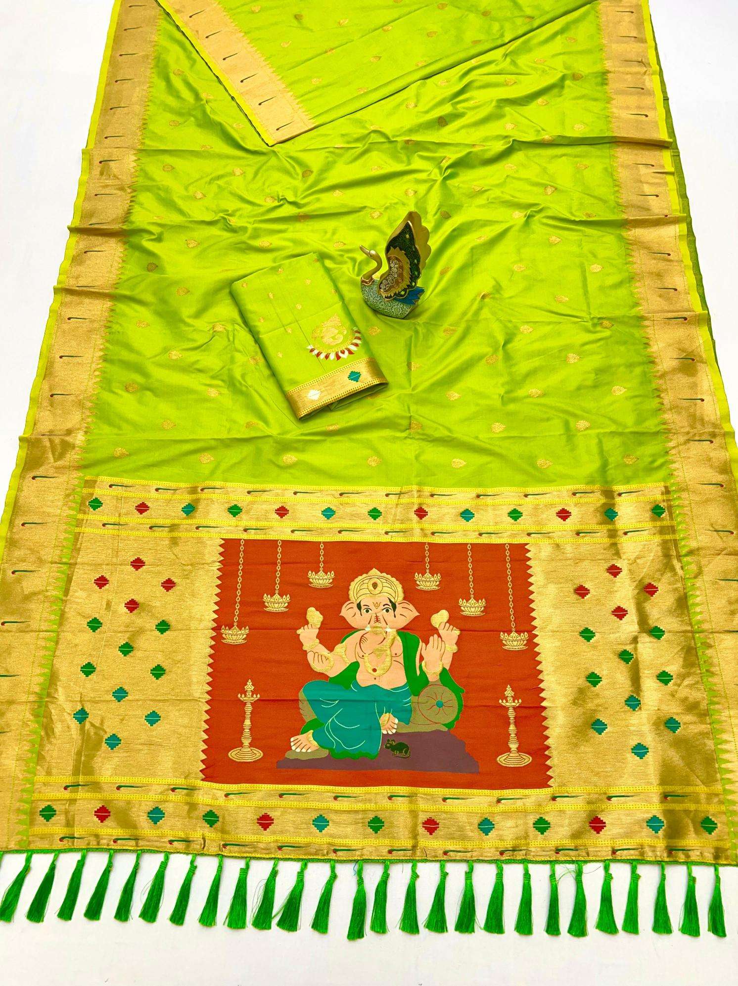 Anupama Ganpati special ganesh paithani soft silk Indian sarees wholesale online