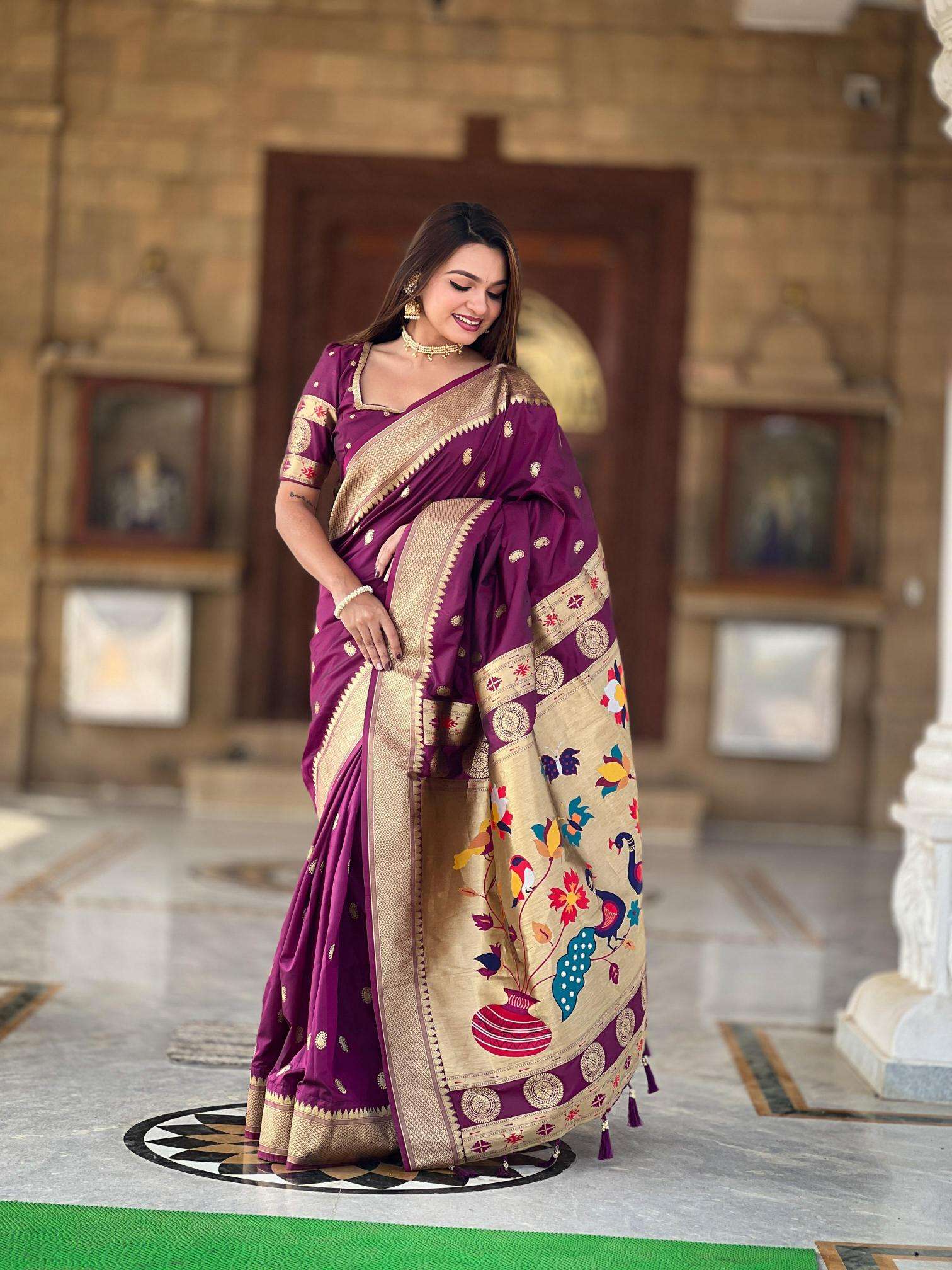Anupama matka paithani silk Saree bulk export from India