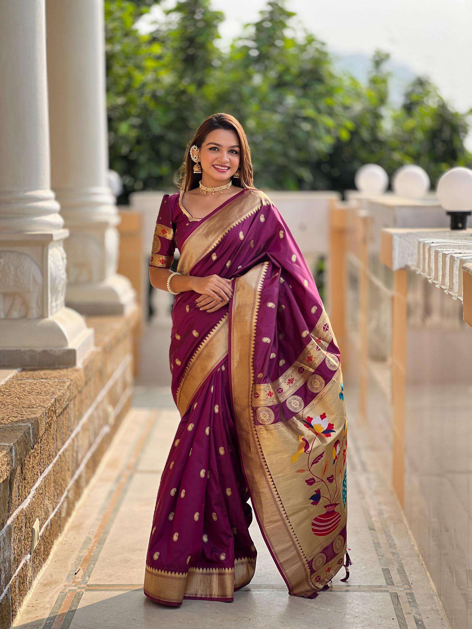 Anupama matka paithani silk Saree bulk export from India