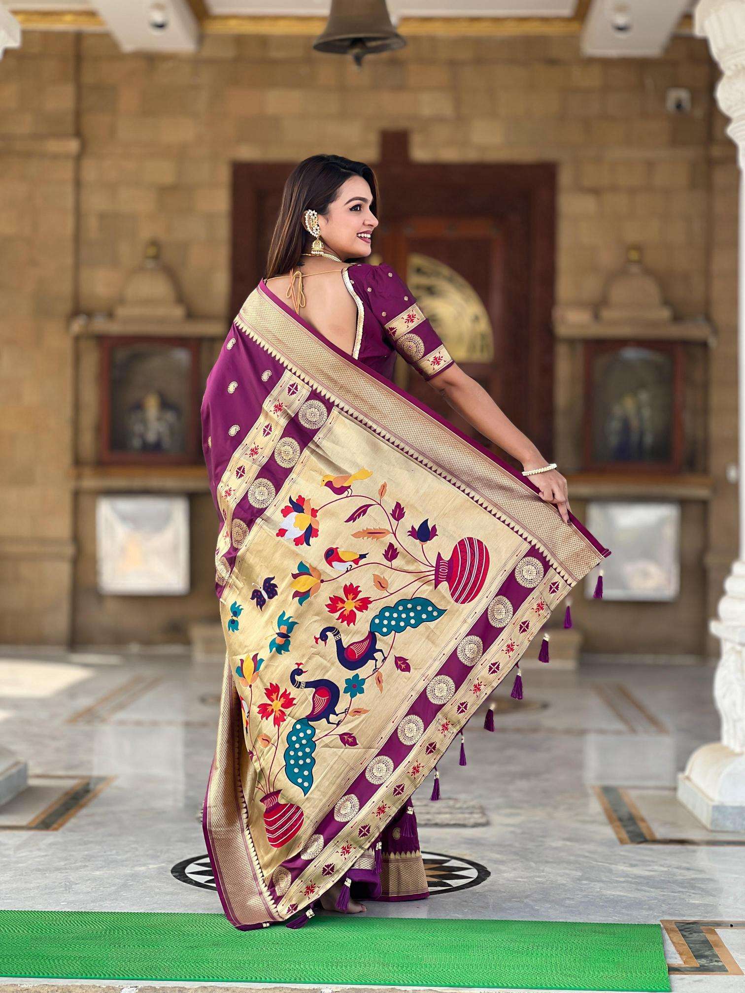 Anupama matka paithani silk Saree bulk export from India