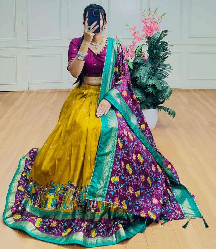BARATI Tussar Silk Bridal lehenga suppliers in Gujarat