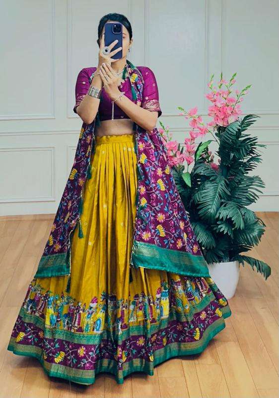 BARATI Tussar Silk Bridal lehenga suppliers in Gujarat