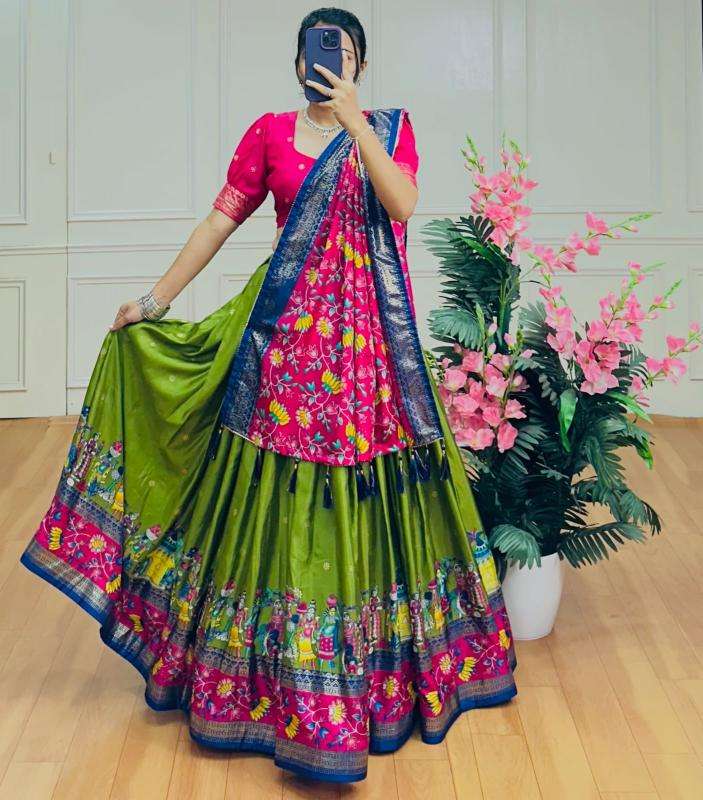 BARATI Tussar Silk Bridal lehenga suppliers in Gujarat