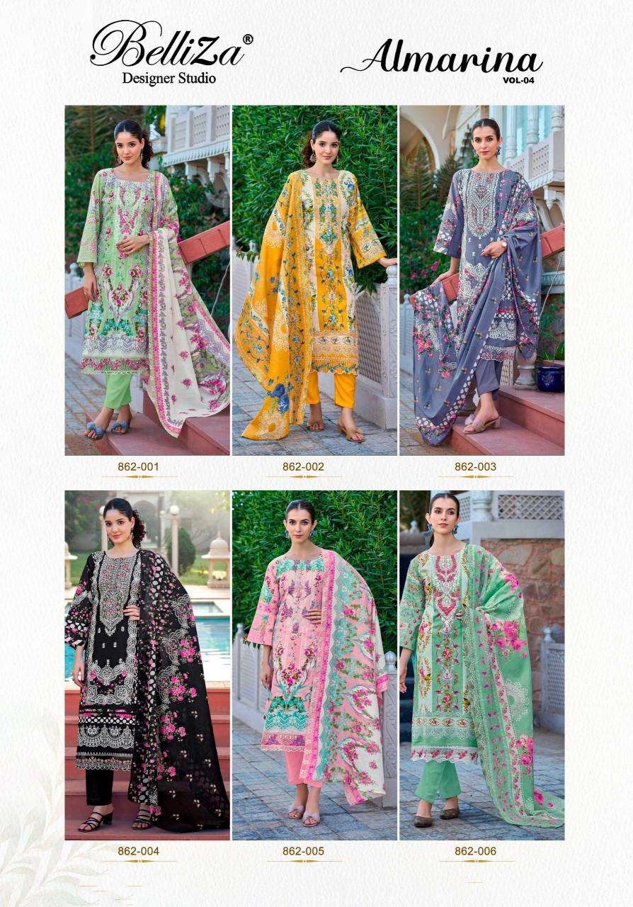 Belliza designer studio almarina vol 4 Dress materials wholesale prices in Mumbai