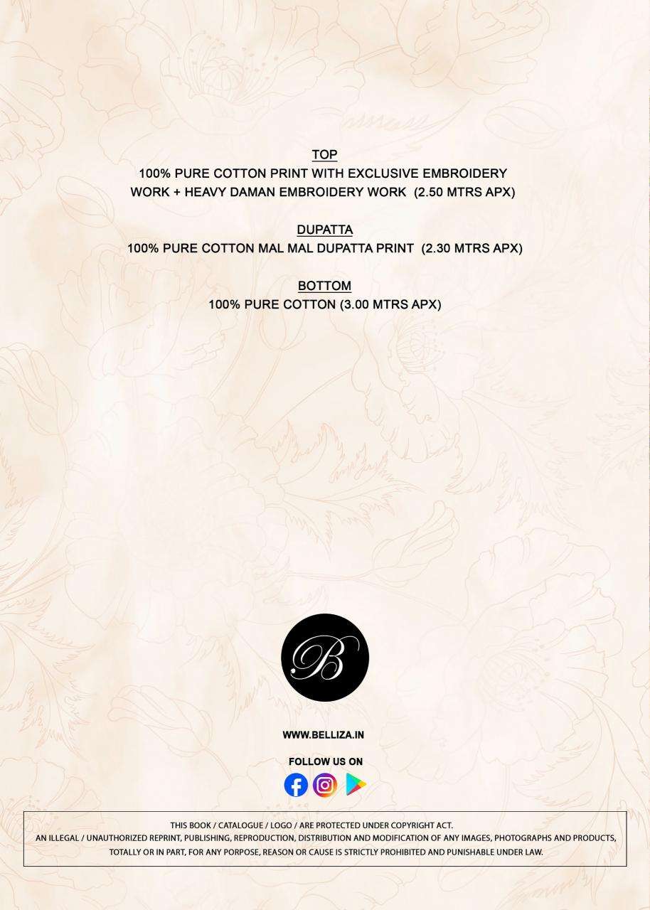 Belliza designer studio nazma Printed dress materials wholesale Mumb