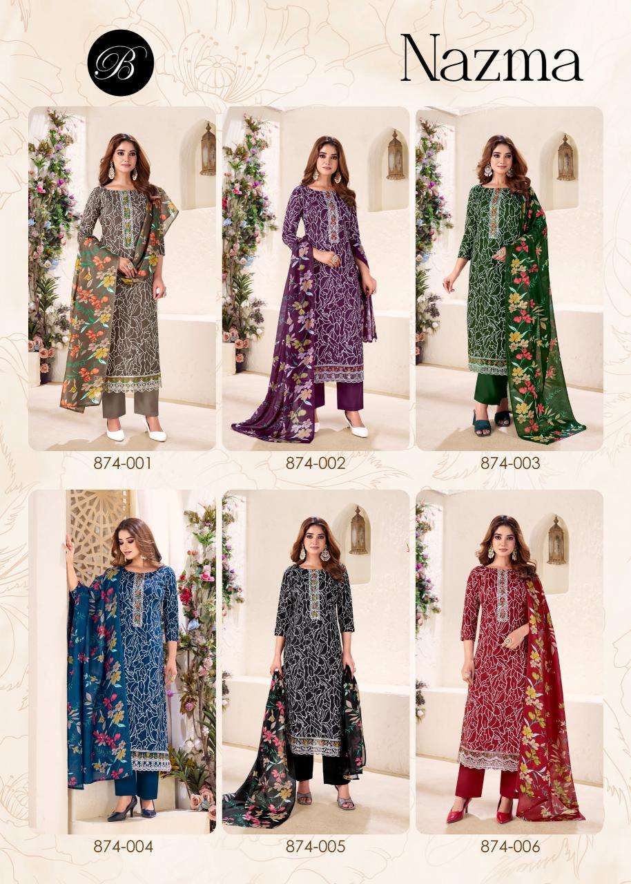 Belliza designer studio nazma Printed dress materials wholesale Mumb