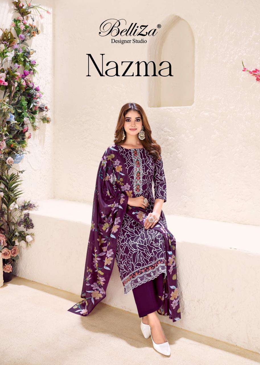 Belliza designer studio nazma Printed dress materials wholesale Mumb