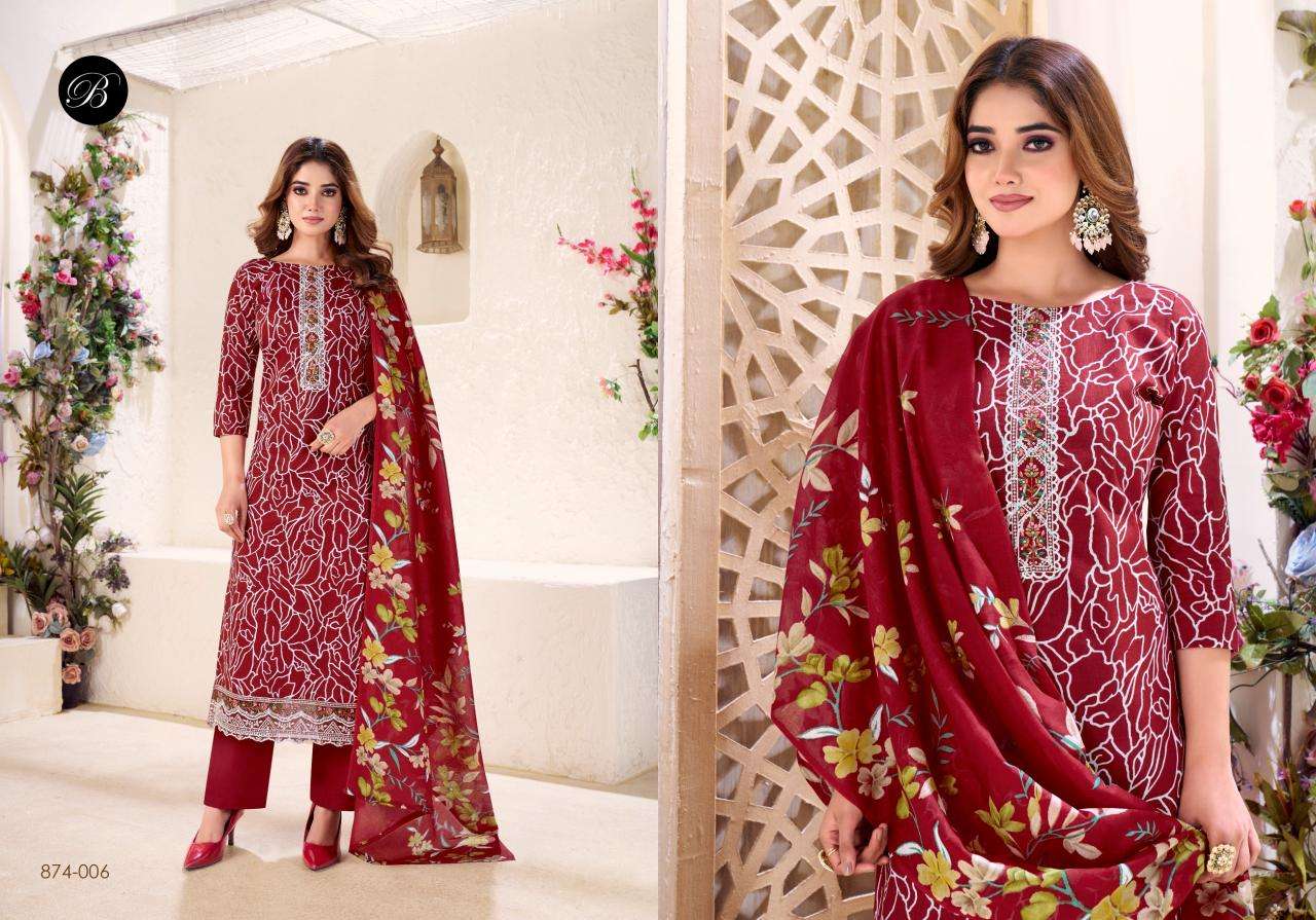 Belliza designer studio nazma Printed dress materials wholesale Mumb