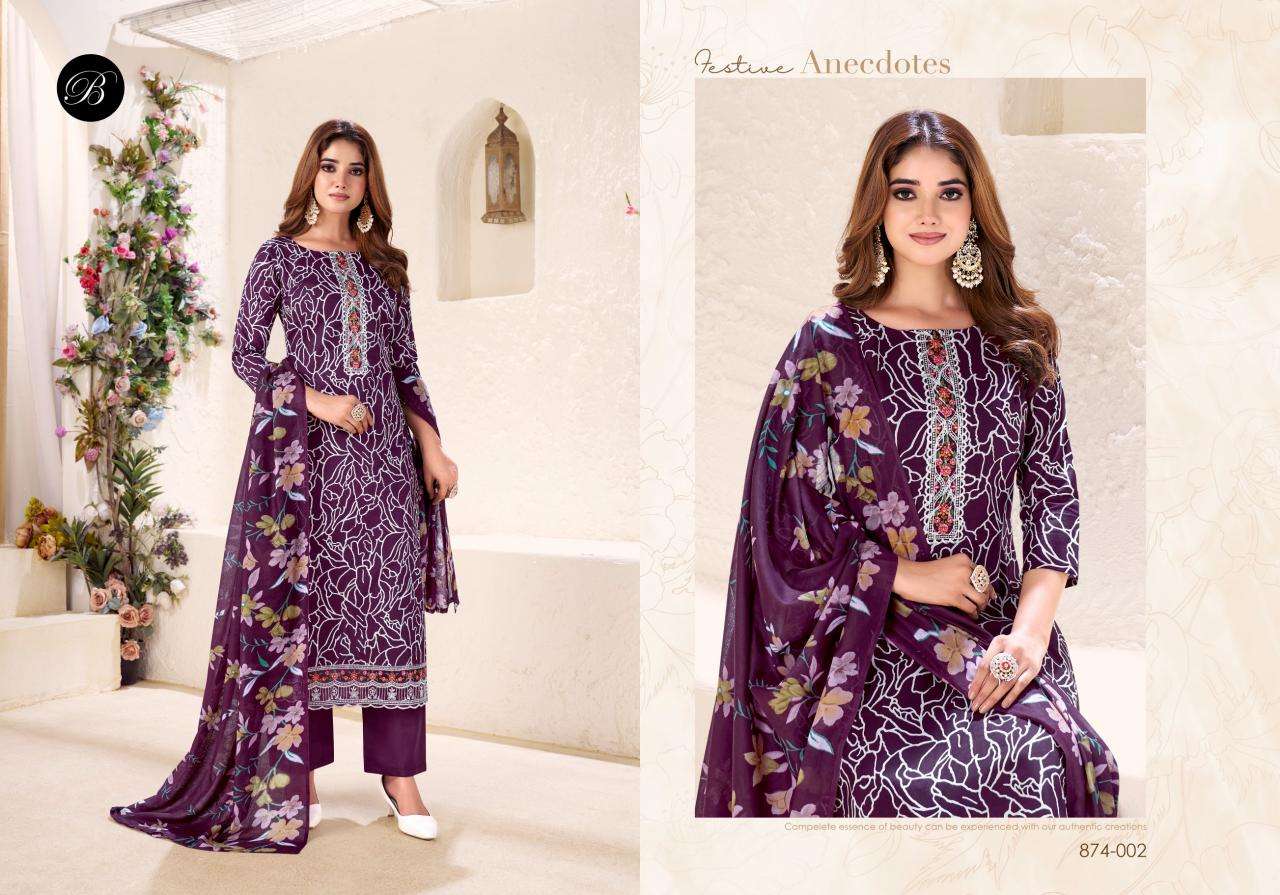 Belliza designer studio nazma Printed dress materials wholesale Mumb