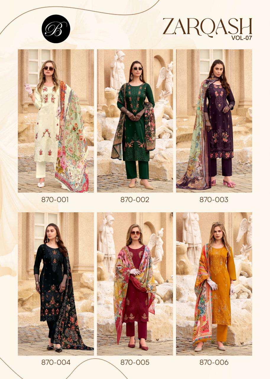 Belliza designer studio zarqash vol 7 Dress material wholesale market in Kalupur