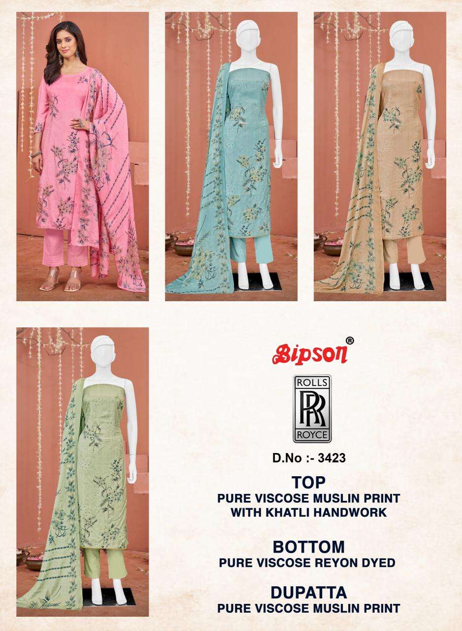 Bipson prints rolls royce 3423 Dress material wholesale market in India