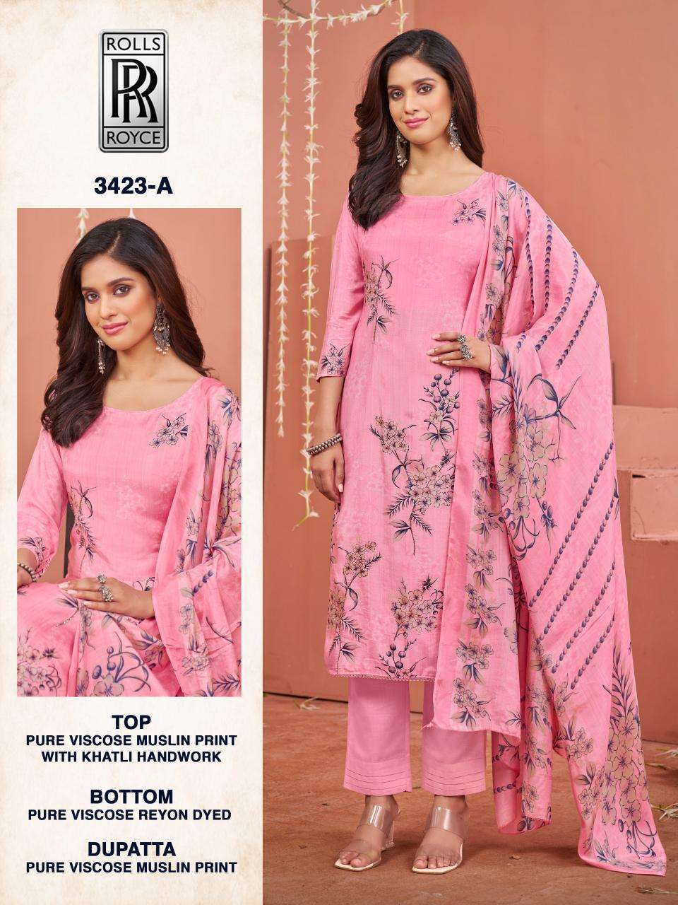 Bipson prints rolls royce 3423 Dress material wholesale market in India