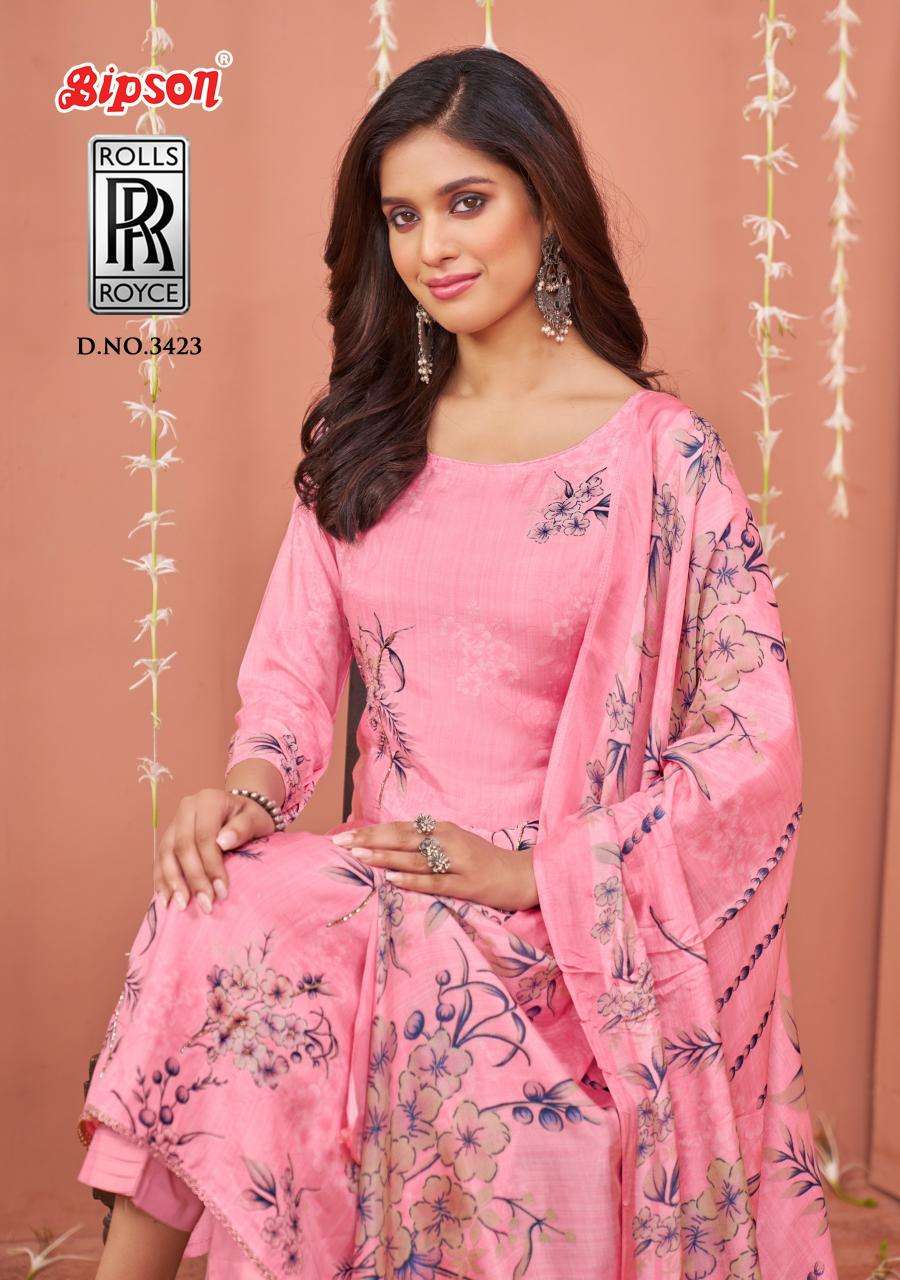 Bipson prints rolls royce 3423 Dress material wholesale market in India