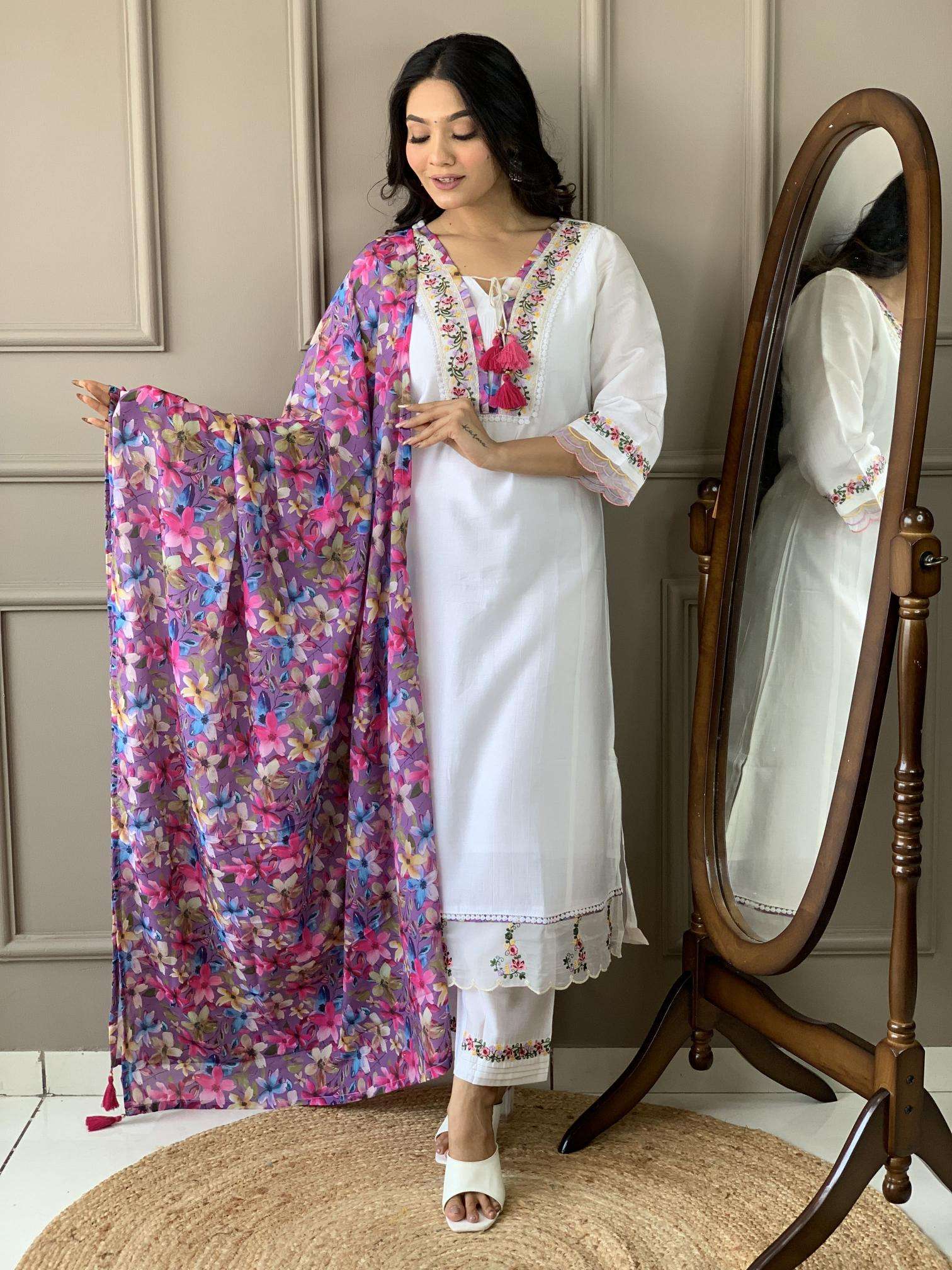 Bitto NK 523 off white Kurti manufacturers in India