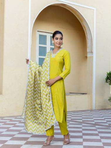 Bitto NK447 lemon viscose indian cute babies in kurtis