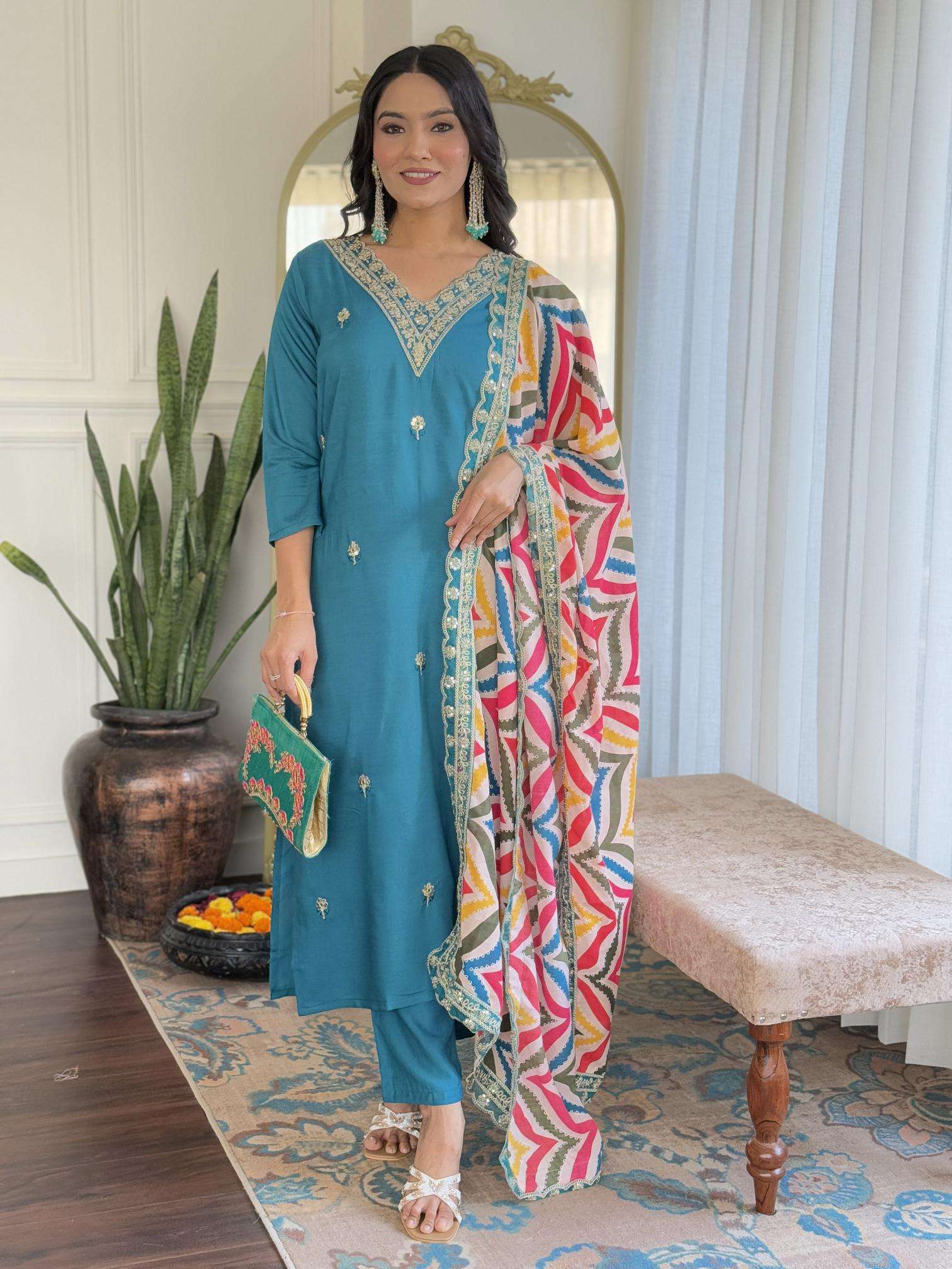 Bitto NK467 rama v neck viscose straight Wholesale kurtis for women