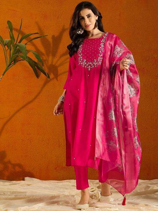 Bitto raviya viscose chanderi pink Kurti wholesale business