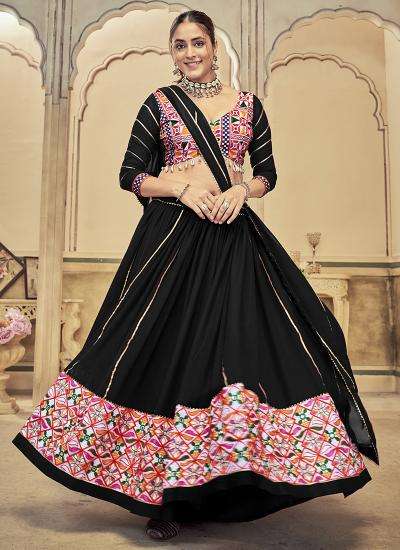 Dark Green Georgette Embroidery Work Traditional Latest lehenga choli exporters in Gujarat