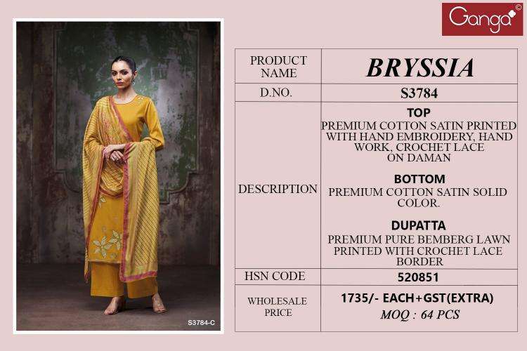 Ganga bryssia 3784 Bulk dress materials