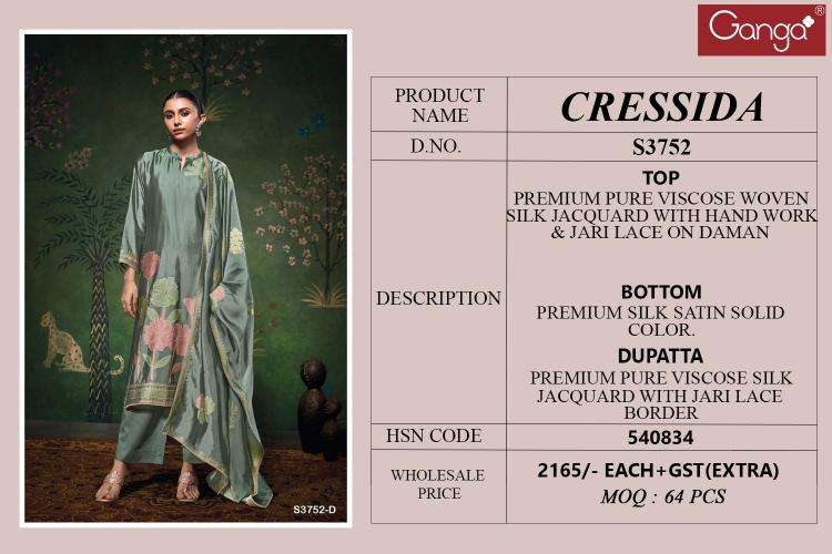 Ganga cressida 3752 Dress material market in Delhi