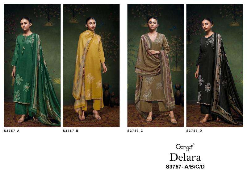 Ganga delara 3757 Indian dress materials