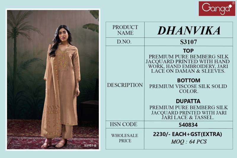 Ganga Dhanvika Bemberg Silk Bulk buy salwar kameez