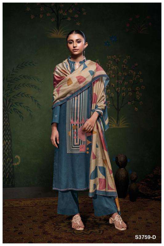 Ganga eshleen 3759 Designer dress material wholesale