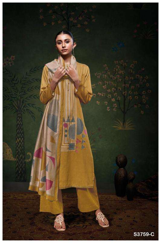 Ganga eshleen 3759 Designer dress material wholesale