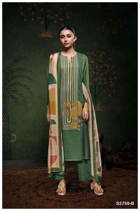 Ganga eshleen 3759 Designer dress material wholesale