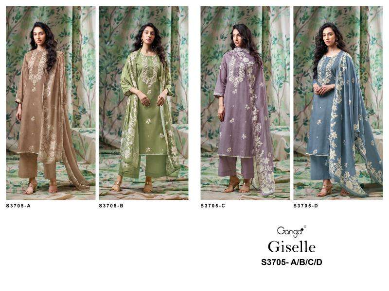 Ganga giselle 3705 Dress material suppliers in Mumbai