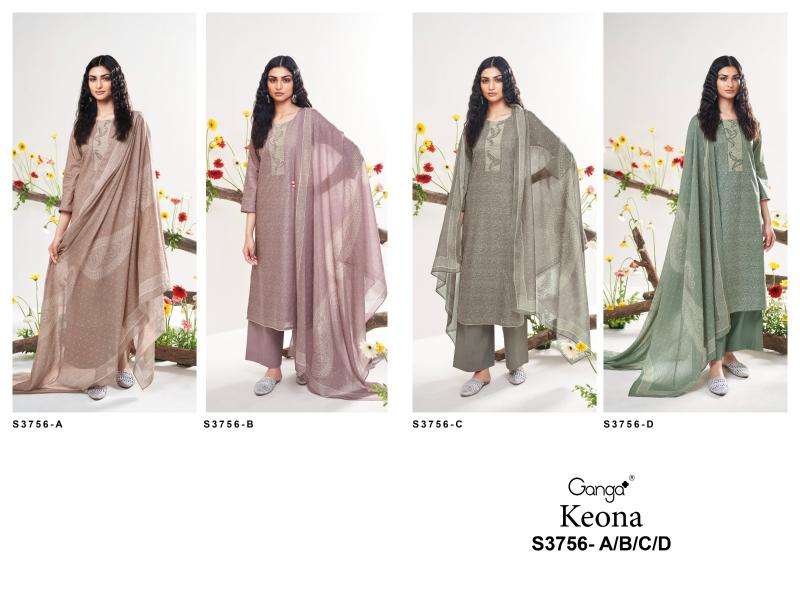 Ganga keona 3756 Wholesale dress materials suppliers