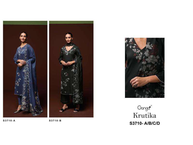Ganga krutika 3710 Designer dress materials wholesale