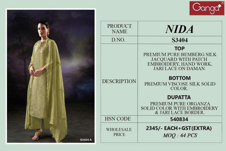 Ganga nida 3404 Dress materials for wholesale price